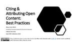 Citing & Attributing Open Content